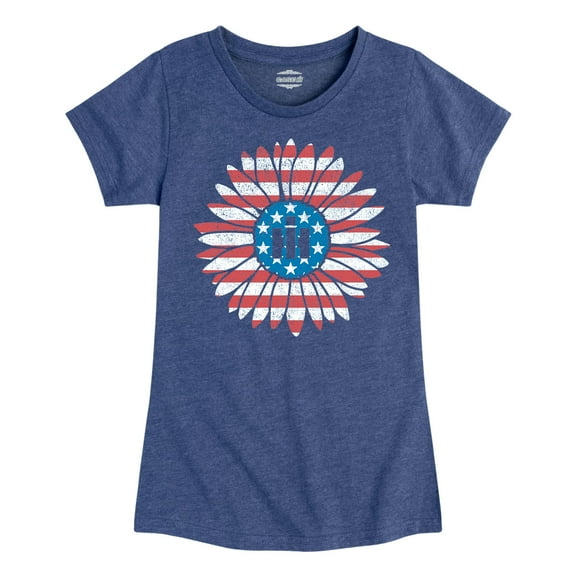 Case IH - Patriotic Daisy - Youth Girl Short Sleeve T-Shirt