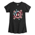 thumbnail image 1 of Case IH - Patriotic Flowers - Girls Fitted Short Sleeve Graphic T-Shirt, 1 of 5
