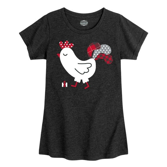 Case IH - Patterned Rooster - Toddler Girl Short Sleeve T-Shirt