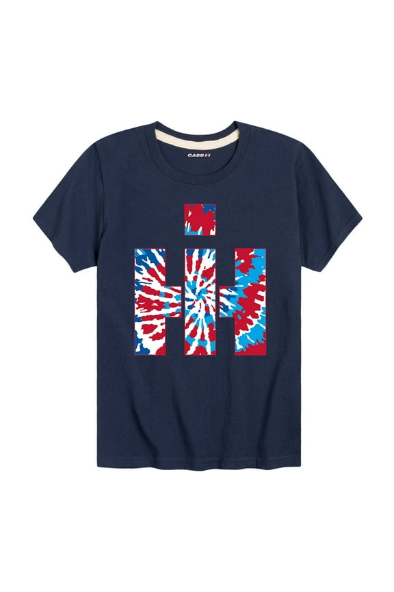 - Red White Blue Tie Dye Logo - Youth Boy Short Sleeve T-Shirt