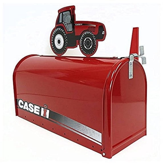 Case IH Rural Style Mailbox with Topper Tractor Red