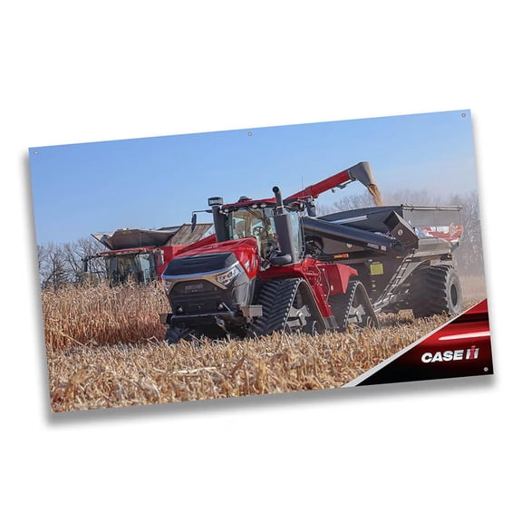 Case IH Steiger 715 with Grain Cart 18" x 36" Vinyl Banner 220630