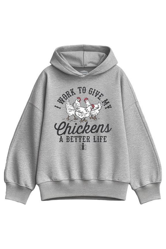 - Work For My Chickens - Women's Oversized Fleece Hoodie Sweatshirt