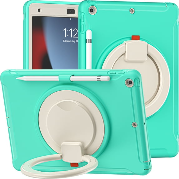 Case for IPad 10.2 2020 2019 7th 8th 9th Gen 9.7 2017 Air 4 10.9 Pro 11 2018 2021 Mini 4 5 6 Heavy Duty Shockproof Kids Cover (Mint Green,ipad 10.2 7th 8th)
