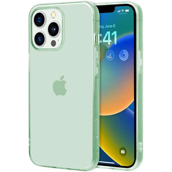Case for IPhone 15 Pro 6.1 Inches, Transparent Silky Soft Touch Ultra-thin Lightweight Shock Proof and Scratch-proof Whole Body Protection Phone(Clear Green)