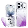 thumbnail image 1 of Case For IPhone 17 Pro Max 6.9-inch, Bright Color Glitter Gradient Frame Holder Slim Magnetic Phone Case [Compatible With MagSafe ] Hard Back & Soft TPU Bumper Shockproof Protective Cover,Purple, 1 of 8