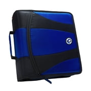 Case It 2" Dual D-Ring Zipper Binder, Blue, 4" capacity, DUAL-301