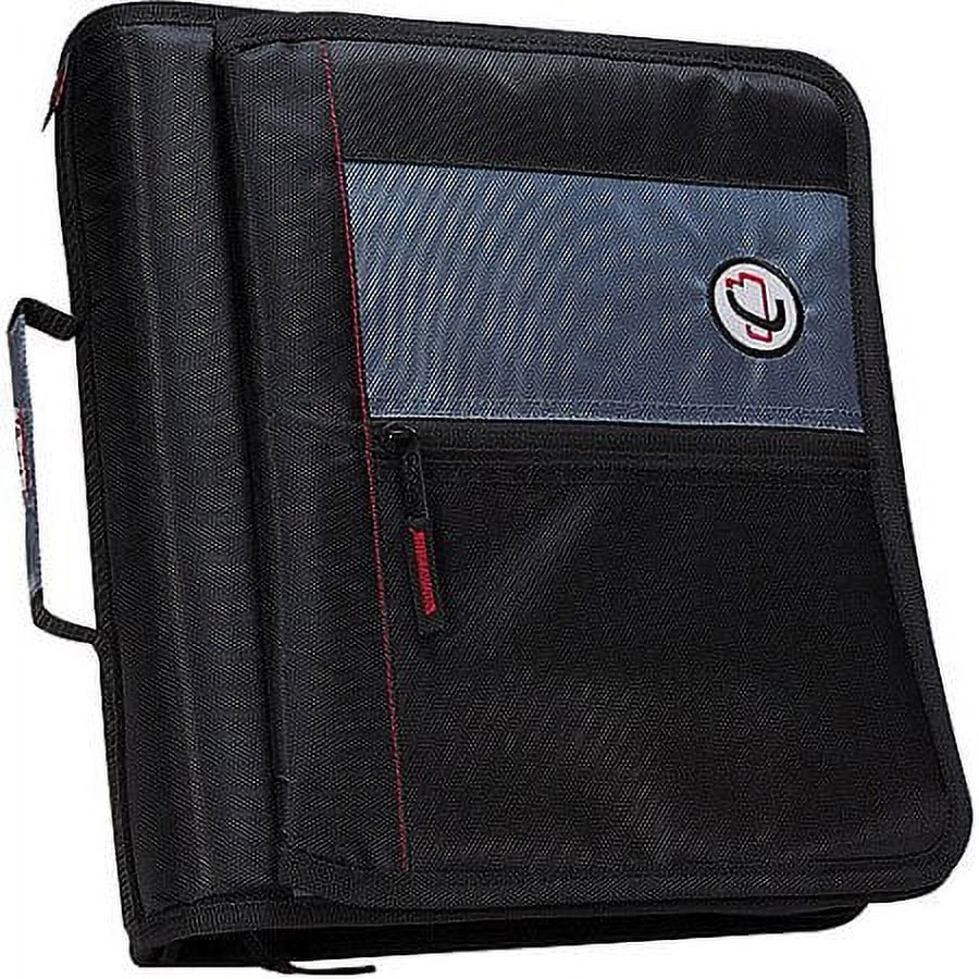CASEIT Case It 2" O-Ring Zipper Binder with Messenger Flap, Black, M-276