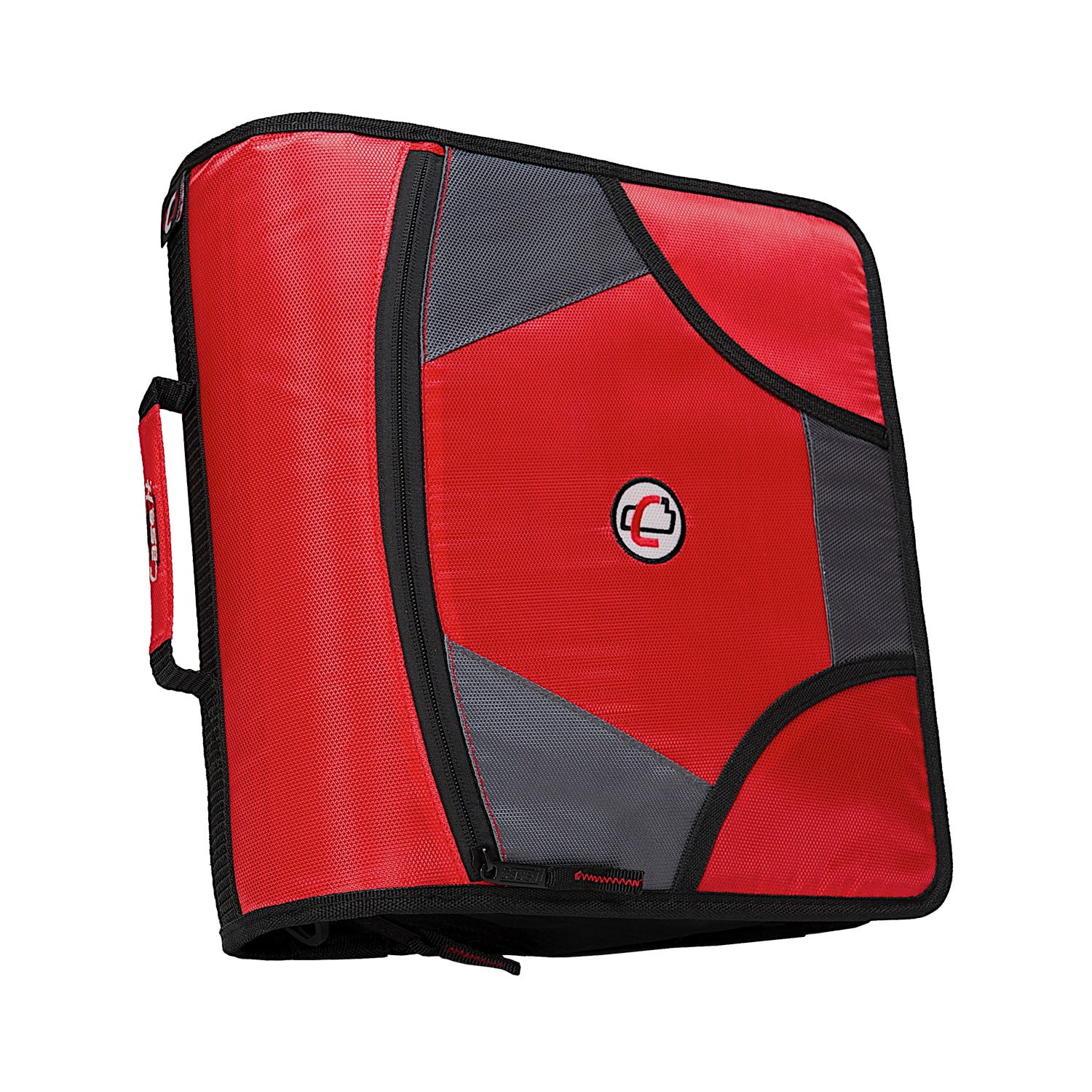 CASEIT Case It 4" D-Ring Zipper Binder with Backpack Straps, Red, D-186-BB