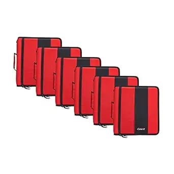Case-It 2-Inch O-Ring Zipper Binder, Multiple Pockets, 800