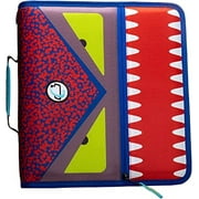 Case-it The Dual 2-in-1 Zipper Binder - Two 1.5 Inch D-Rings - Includes Pencil Pouch - Multiple Pockets - 600 Sheet Capacity - Comes with Shoulder Strap - Monster Design Dual-101-ME
