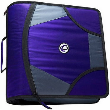 Case•It King Sized Zip Tab 4-Inch D-Ring Zipper Binder, Assembled Product Height 13.1", Purple, D-186-PU