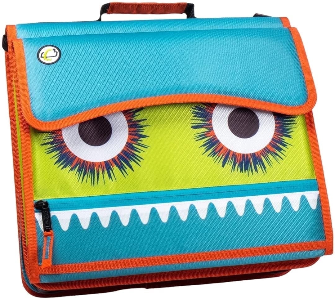 Case-it Sidekick Zipper Binder with 5-Color Tabbed Expanding File for Office, Aqua