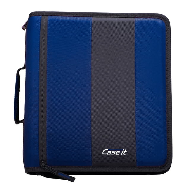 CaseIt The Classic Zipper Binder 2 Inch ORings Multiple Pockets