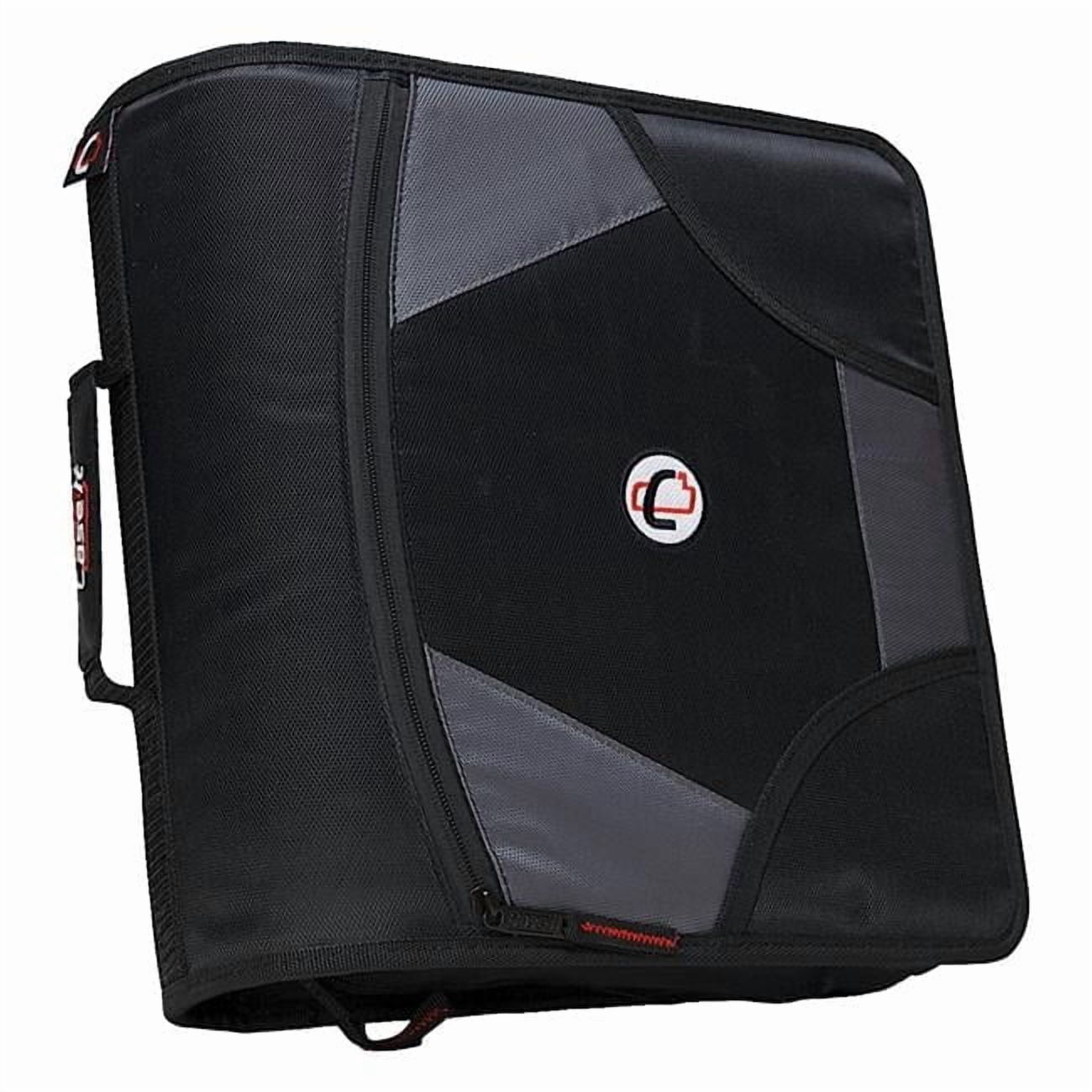 Case-It  Zipper Binder with 5 Tab Files, 4 in. - Black
