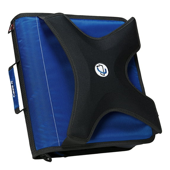 Case It Zipper Binder with Exterior Book Holder, 2 inch, Blue,X-351-FF
