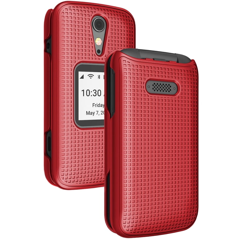 Case for Jitterbug Flip2, Nakedcellphone [Red] Protective Snap-On Hard  Shell Cover [Grid Texture] for Jitterbug Flip 2 Phone (aka Lively Flip)  (4053SJ7) - Walmart.com