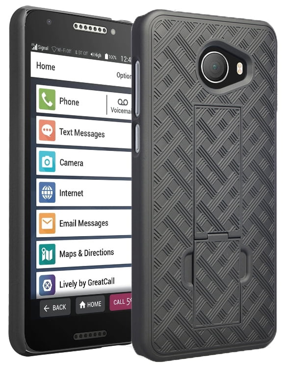 Case for Jitterbug Smart2, Nakedcellphone Slim Ribbed Rubberized Hard