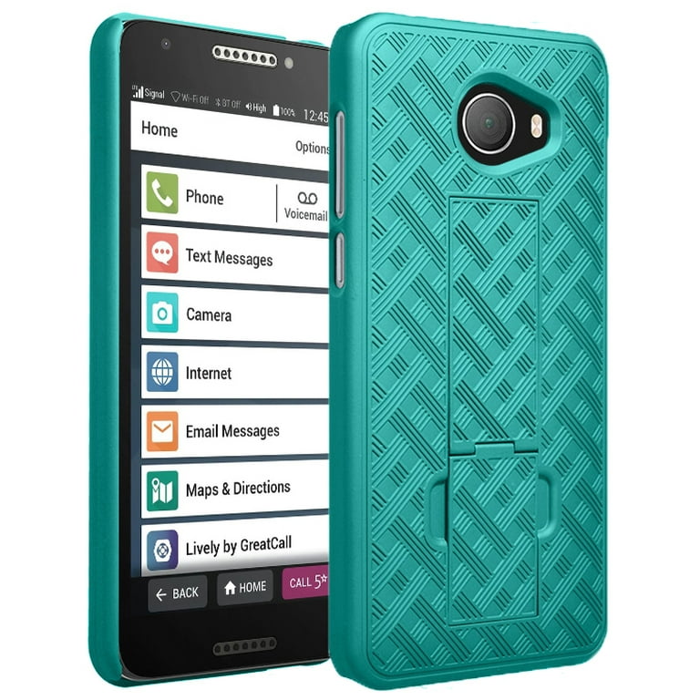 Case for Jitterbug Smart2, Nakedcellphone Slim Ribbed Rubberized Hard Shell  Cover [with Kickstand] for GreatCall Jitterbug Smart2 Phone (5049SJBS2,  Smart-2) - Walmart.com