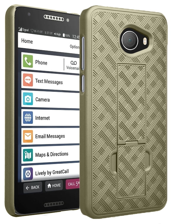 Case for Jitterbug Smart2, Nakedcellphone Slim Ribbed Rubberized Hard Shell  Cover [with Kickstand] for GreatCall Jitterbug Smart2 Phone (5049SJBS2, ...