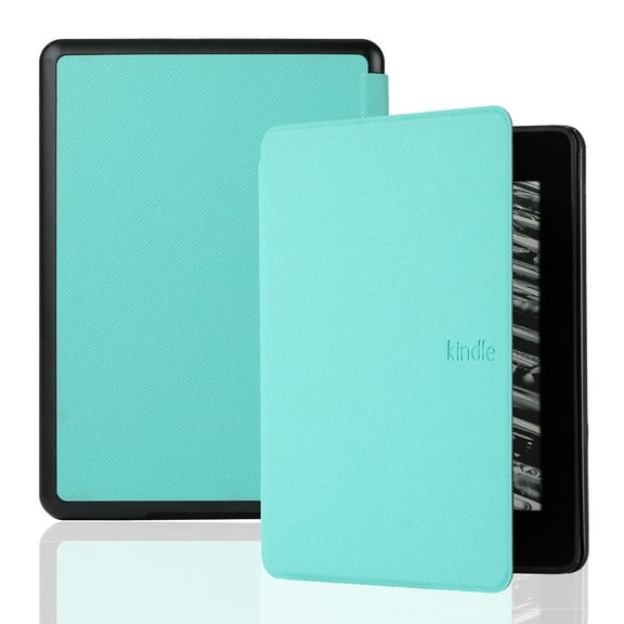 Case for Kindle 6 Inch 2024 / Kindle 11th Generation 6 Inch 2024 E-Reader, Flip Folio Cover with Auto Sleep Wake Function, Premium PU Leather + PC Protective Slim Fit Case, Cyan