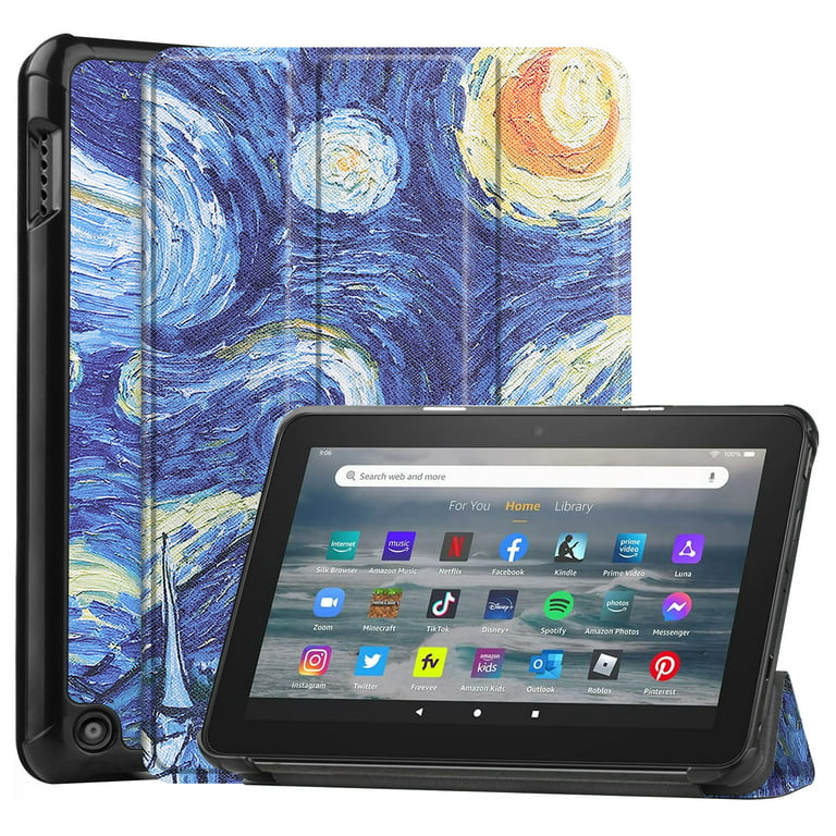 Case for Kindle Fire 7 Tablet 12th Generation, 2022 Release,Fire 7 Tablet  Case for Kids,Premium Protective Light Weight Folio Stand Cover with Auto