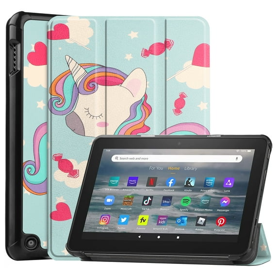Case for Kindle Fire 7 Tablet 12th Generation, 2022 Release,Fire 7 Tablet Case for Kids,Premium Protective Light Weight Folio Stand Cover with Auto Wake/Sleep for Amazon fire 7" Tablet,Horse