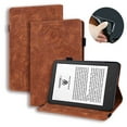 thumbnail image 1 of Case for Kindle Paperwhite 12th Gen 2024 7 inch, Multi-Angle Viewing Folio Stand Smart Shell Embossed Pattern PU Leather Cover with Auto Sleep/Wake with Pencil Holder Card Slot Smart Case, Brown, 1 of 10