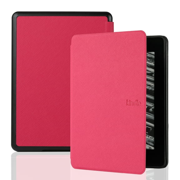 Case for Kindle Paperwhite 12th Gen 2024 / Paperwhite Signature Edition 12th Gen 2024 / Colorsoft Signature Edition 1st Gen 2024, 7 Inch Cover with Auto Sleep Wake Function, PU Leather + PC, Deeppink