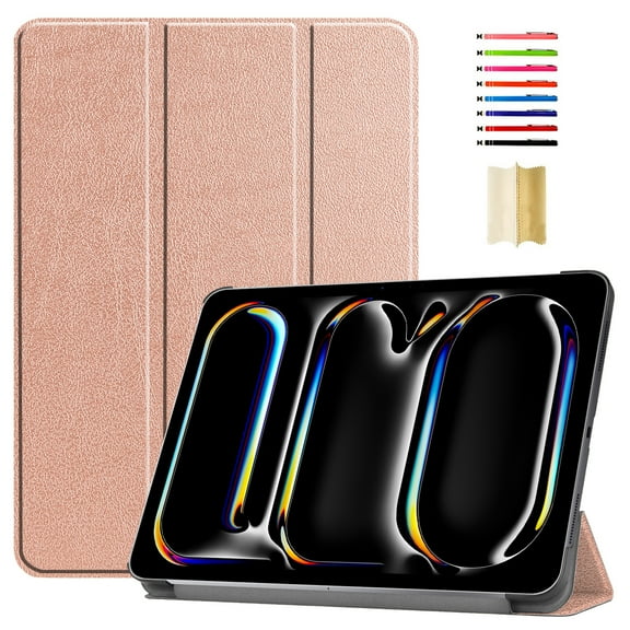 Case for Kindle Paperwhite 12th Gen 2024 / Paperwhite Signature Edition 12th Gen 2024 / Colorsoft Signature Edition 1st Gen 2024, Tri-fold Stand Smart PU Leather Cover with Auto Wake/Sleep, Rosegold