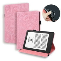 Case for Kindle Scribe 10.2 inch 2022, Multi-Angle Viewing Folio Stand Smart Shell Embossed Pattern PU Leather Cover with Auto Sleep/Wake Pencil Holder Card Slot Case for Kindle Scribe 10.2" 2022,Pink
