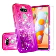 thumbnail image 1 of Case for LG Aristo 5/Phoenix 5/Tribute Monarch/Fortune 3/Risio 4/LG K31 Case with [Tempered Glass Screen Protector] SOGA Diamond Liquid Quicksand Cover Cute Girl Women Phone Case - Pink / Purple, 1 of 5