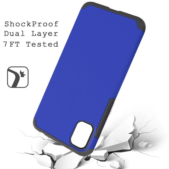 Case for LG Aristo 6 Ultra Slim Corner Protection Shock Absorption Hybrid Dual Layer PC + TPU Armor Defender Phone Cover for LG Aristo 6 by Xpm - Blue