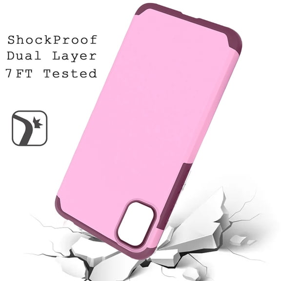 Case for LG Aristo 6 Ultra Slim Corner Protection Shock Absorption Hybrid Dual Layer PC + TPU Armor Defender Phone Cover for LG Aristo 6 by Xpm - Pink