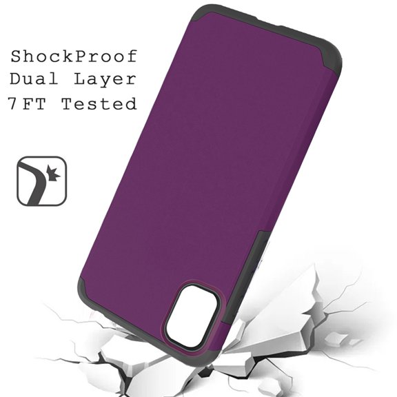 Case for LG Aristo 6 Ultra Slim Corner Protection Shock Absorption Hybrid Dual Layer PC + TPU Armor Defender Phone Cover for LG Aristo 6 by Xpm - Purple
