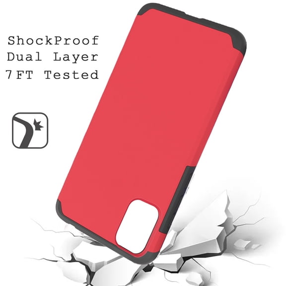 Case for LG K53 Ultra Slim Corner Protection Shock Absorption Hybrid Dual Layer Hard PC + TPU Rubber Armor Defender Phone Cover for LG K53 by Xpm - Red
