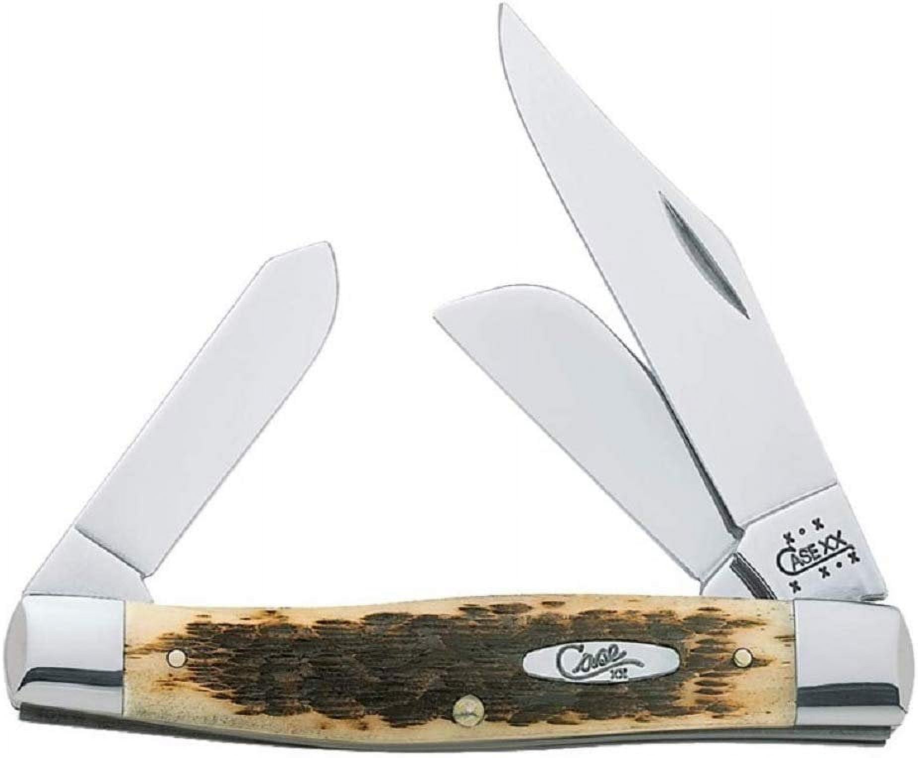 Case Large Amber Bone CV Stockman Pocket Knife, Chrome Vanadium