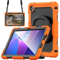 Case for Lenovo Tab 10.1 inch 2025 Model TB311FU TB311XU with Screen Preotector Pencil Holder Shockproof Rugged Cover with Kickstand Hand Strap Shoulder Strap