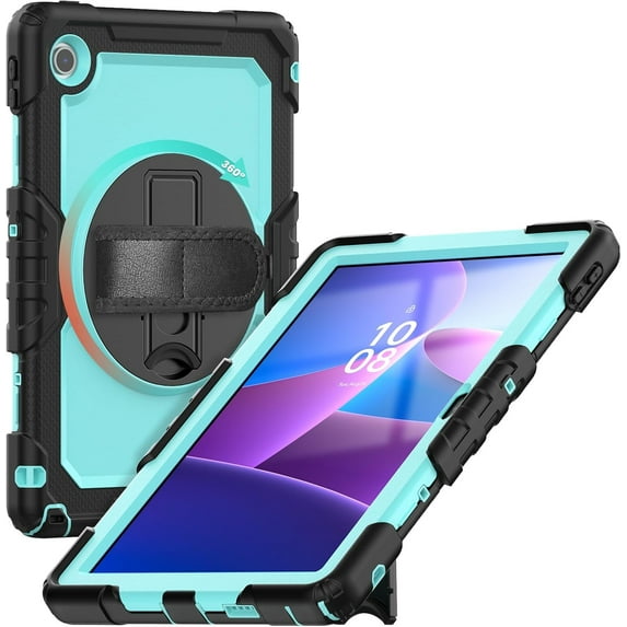 Case for Lenovo Tab 10.1 inch 2025 Tablet, Rugged Heavy Duty Shockproof Rotating Kickstand Protective Cover for Lenovo Tab 10.1 TB-311FU / Lenovo Tab K10 (2nd Gen) TB-311XU Baby Blue