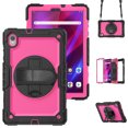 thumbnail image 1 of Case for Lenovo Tab K10 10.3 Inch/M10 FHD Plus 2020 2nd Gen with Screen Protector, 360 Degree Rotating Kickstand Hand Strap Heavy Duty Shockproof Cover with Shoulder Strap, Rose PC, 1 of 7