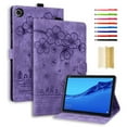 thumbnail image 1 of Case for Lenovo Tab M10 (3rd Gen) 10.1 TB-328F, Embossed Multiple Viewing Angles PU Leather Magnetic Stand Flip Folio Case Cover with Card Slots & Pencil Holder, Purple, 1 of 7