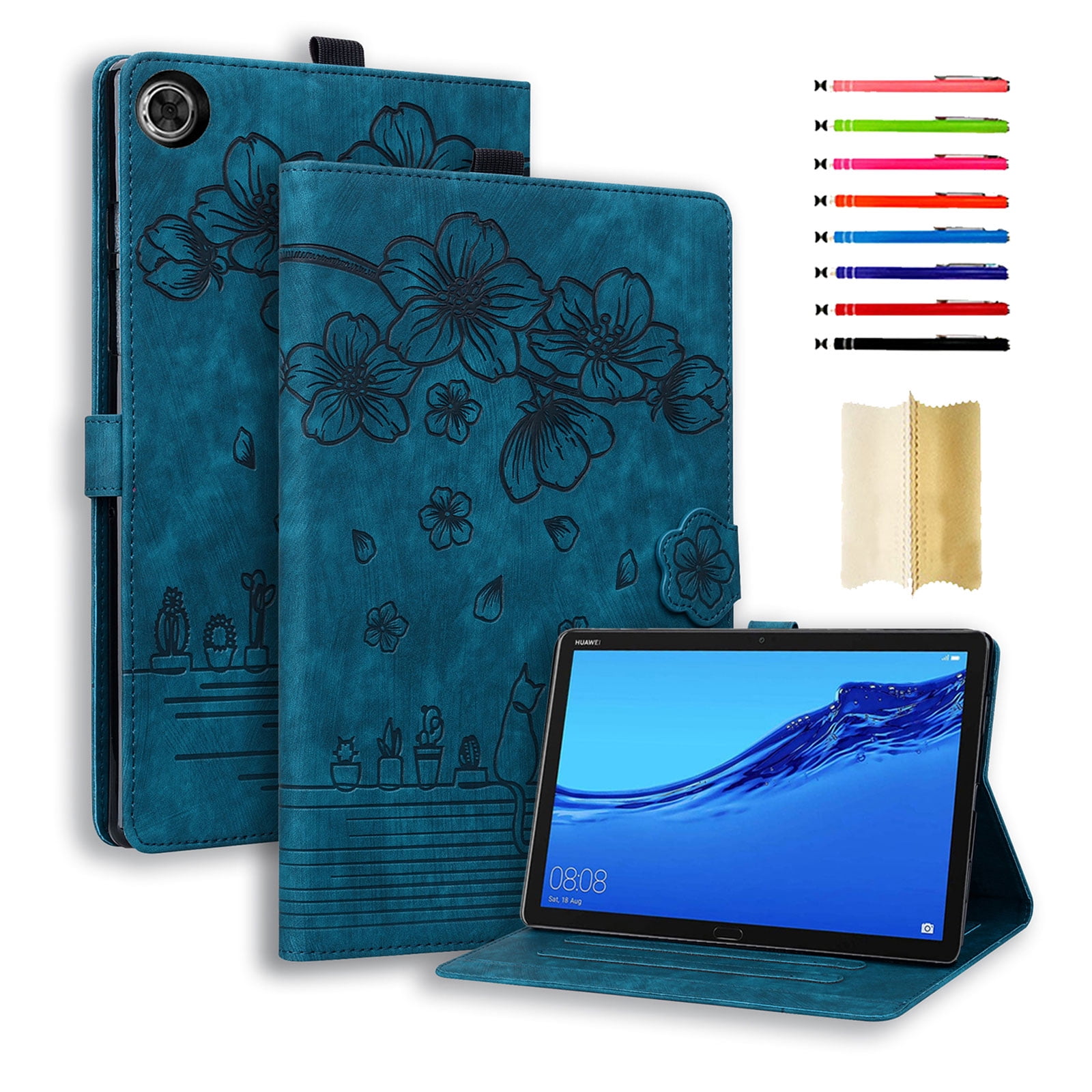 Schutzhülle Für Lenovo Tab M10 3rd Gen – PU Leder, Mond & Wolf Muster, Mit Ständer & Aufwachen/Schlaffunktion