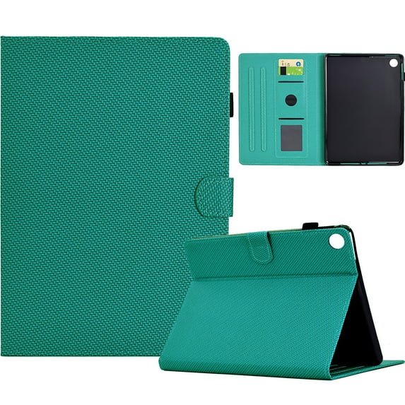 Case for Lenovo Tab M10 (3rd Gen) 10.1" TB-328F, Fiber Texture PU Leather Folio Stand Cover Flip Tablet Case with Credit Card Slot Auto Wake/Sleep Magnetic Clasp for Lenovo Tab M10 3rd Gen,Light Green
