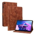 thumbnail image 1 of Case for Lenovo Tab M10 (3rd Gen) 10.1 TB-328F, Flower Pattern PU Leather Multi-Angle Viewing Stand Shockproof Flip Case with Card Slot, Magnetic Clasp, Pencil Slot, Brown, 1 of 7