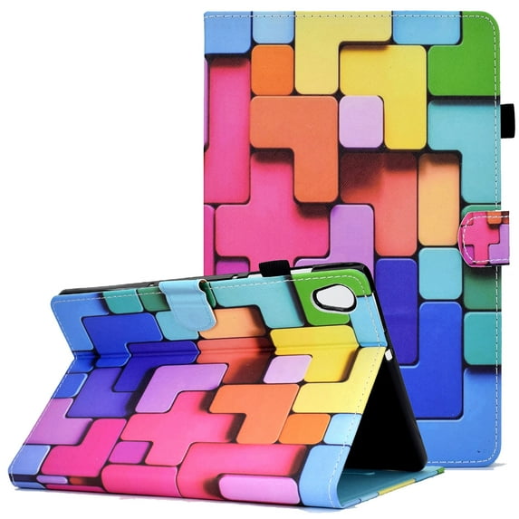 Case for Lenovo Tab M10 HD 2nd Gen 10.1 inch 2020, TB-X306X/X306F Cover, Allytech Shockproof PU Leather & TPU Back Anti-Scratch Folio Stand Auto Wake Sleep Case with Pen/Card Holder, Rainbow Cube