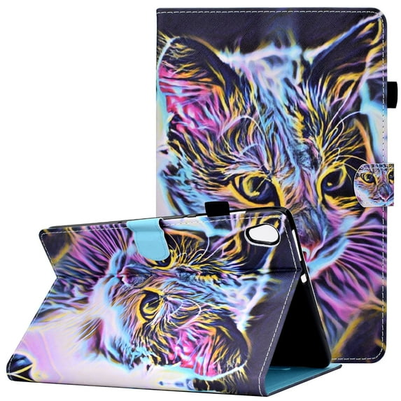 Case for Lenovo Tab M10 HD 2nd Gen 10.1 inch 2020, TB-X306X/X306F Cover, Allytech Shockproof PU Leather & TPU Back Anti-Scratch Folio Stand Auto Wake Sleep Case with Pen/Card Holder, Colorful Cat