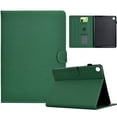 thumbnail image 1 of Case for Lenovo Tab M10 Plus 3rd Gen 10.6 inch (2022), Fiber Texture PU Leather Folio Stand Cover Flip Tablet Case with Credit Card Slot & Auto Wake/Sleep & Magnetic Clasp, Dark Green, 1 of 6