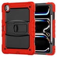 thumbnail image 1 of Case for Lenovo Tab M11 11" 2024, Military Grade Protective Silicone PC Cover with Screen Protector & Adjustable Kickstand & Shoulder Strap & Pencil Holder & 3-layer Protection, Red+Black, 1 of 8
