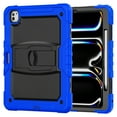 thumbnail image 1 of Case for Lenovo Tab M11 11" 2024, Military Grade Protective Silicone PC Cover with Screen Protector & Adjustable Kickstand & Shoulder Strap & Pencil Holder & 3-layer Protection, Darkblue+Black, 1 of 8