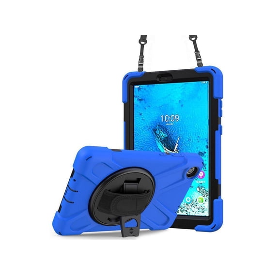Case For Lenovo Tab M8 Gen 3 2022/ Smart Tab M8 Gen 3 2022/Tab M8 HD LTE 2021/ Tab M8 HD/Smart Tab M8/Tab M8 FHD 2019, Rugged Heavy Duty Shockproof Rotating Kickstand Protective Cover Blue